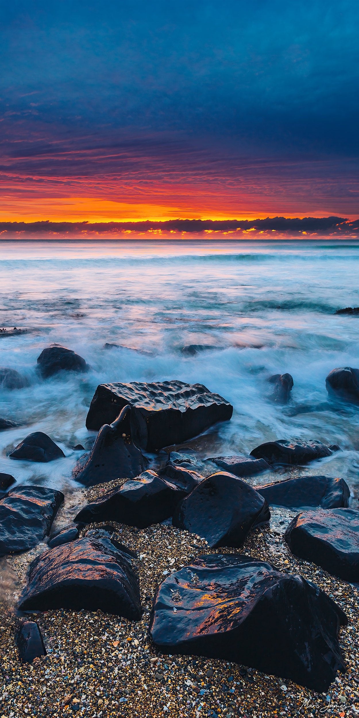 burleigh-heads-sunrise-aluminium-photography-fine-art-print-goldcoast-by-marc-james-gallery